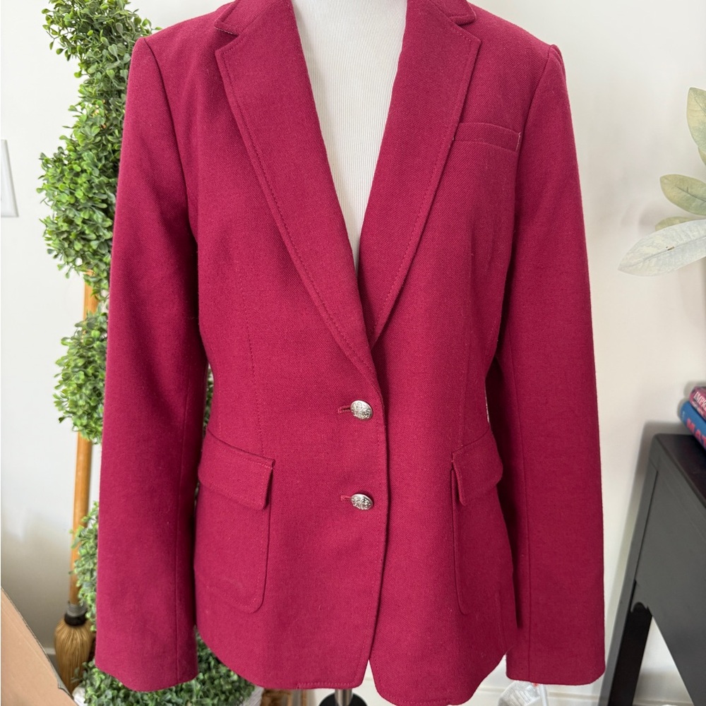 Banana Republic Red Tailored Blazer with Notched Lapels